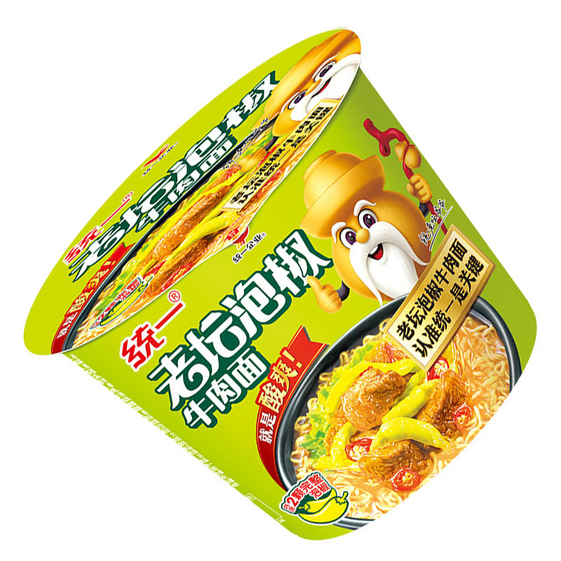 统一来一桶泡椒牛肉桶面105g*12桶 方便面 整箱装新老包装随机发货高清大图