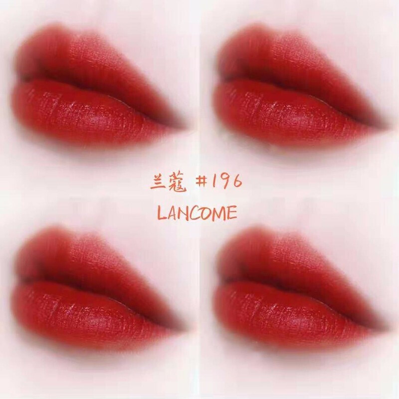LANCOME兰蔻196小蛮腰 显白不挑皮哑光丝绒雾面唇膏持久橘调胡萝卜色 196#朱砂橘 3.4g高清大图