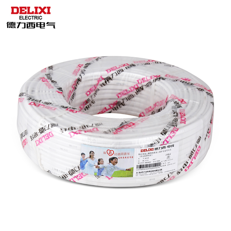 德力西电气(DELIXI ELECTRIC)电线二芯护套线50米白色4平方两芯