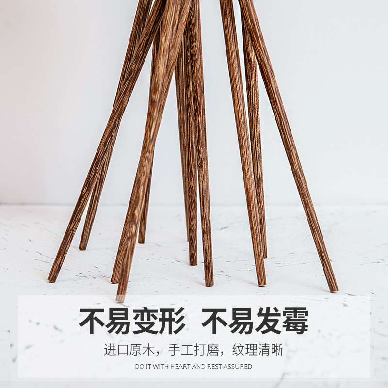 达乐丰 木质筷子 TK002 20双装 进口鸡翅木 无漆无蜡筷子 实木筷子家用原木筷 国产 非一次性使用