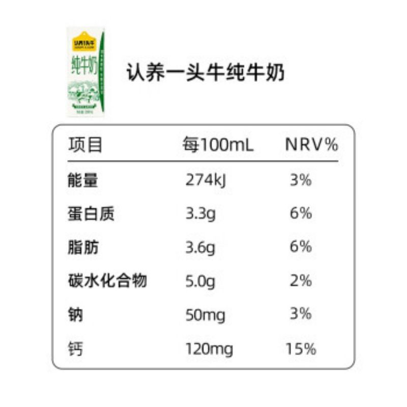 认养一头牛 纯牛奶200ml*12盒高清大图
