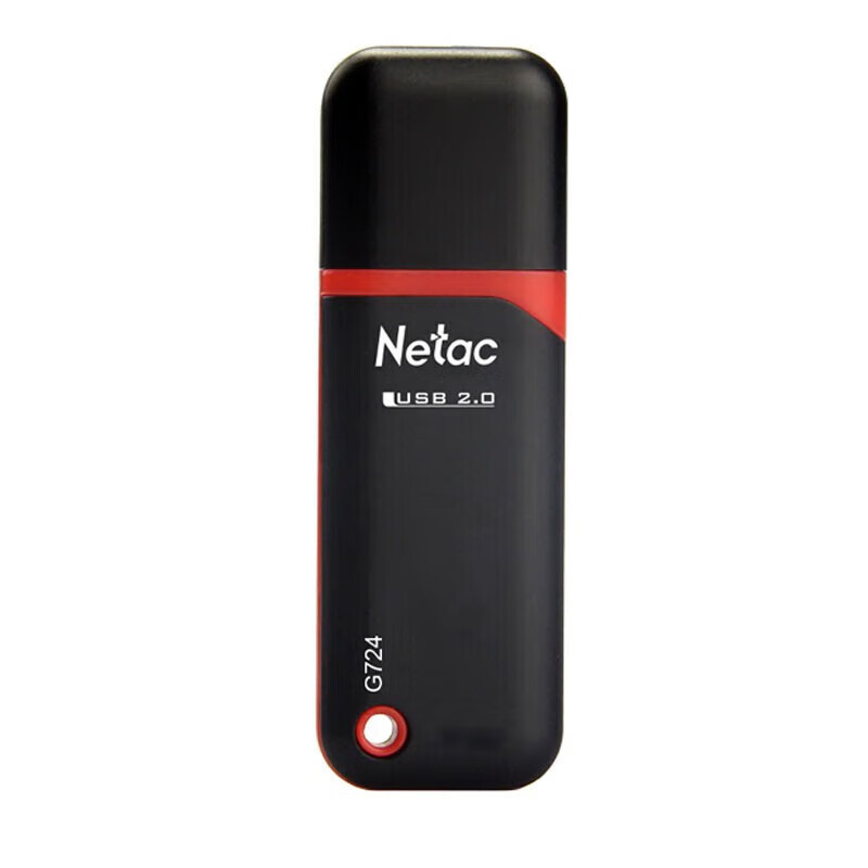 朗科(Netac) U盘 G724 32G USB2.0 红黑色 带盖帽高清大图