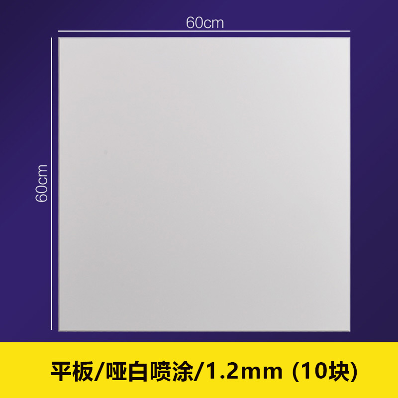 久牛星 铝扣板办公室集成吊顶铝天花 60x60平板/哑白喷涂/1.2mm 10块