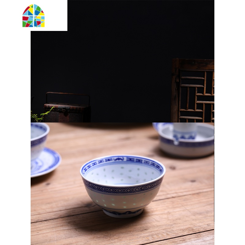 青花瓷碗盘碟餐具套装家用厚防烫组合景德镇传统玲珑釉下彩高温瓷 FENGHOU 品锅一个高白瓷一级