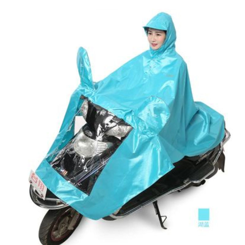嘉创优品 天堂电动摩托车防护雨衣成人加大加厚男女士牛津面料 单人雨披 深蓝色高清大图