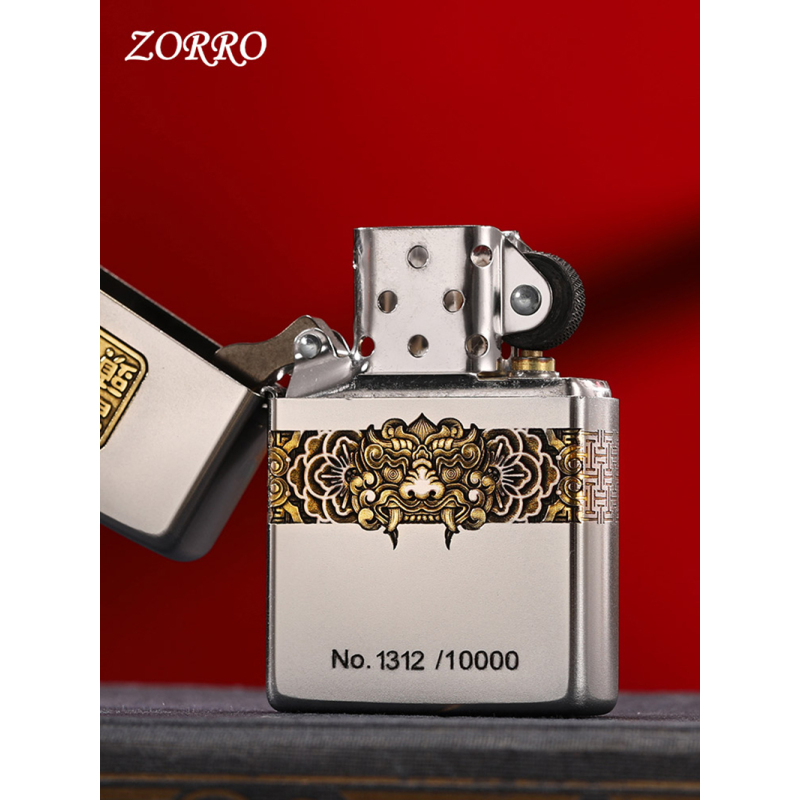 ZORRO佐罗 打火机鸿运当头煤油防风个性
