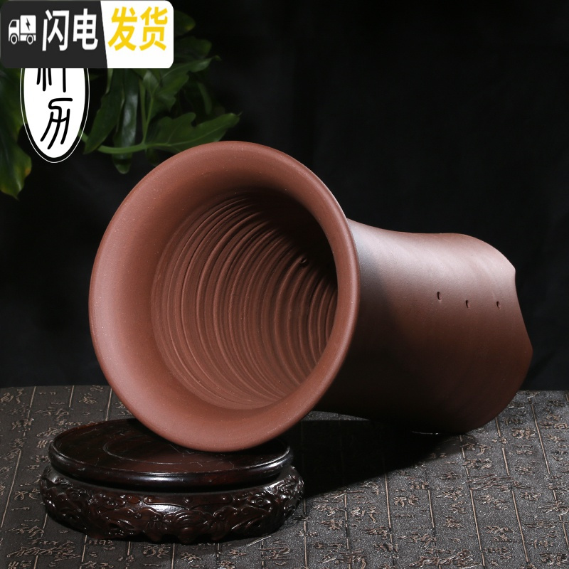三维工匠宜兴紫砂兰花花盆陶瓷盆景盆栽阳台地面桌面个性创意花盆 竹节兰花盆+托盘SL021 大花盆容器
