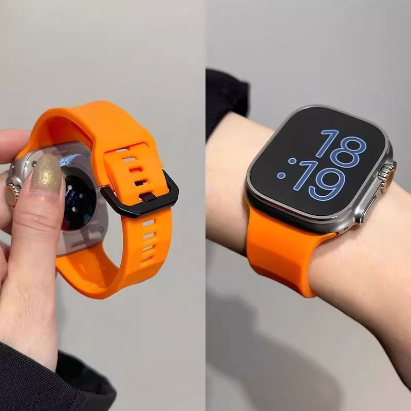 适用华为fit4/fit4pro波浪硅胶fit3运动硅胶腕带3139B 橙色 3