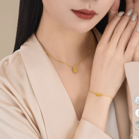 周大福实心蝴蝶结黄金手链女足金首饰(工费:260计价)EOF859七夕礼物