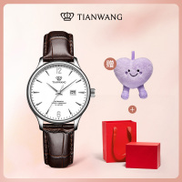 天王表(TIANWANG)手表 女士手表正品自动机械表时尚女表送女友生日礼物LS5844 白盘银圈女表