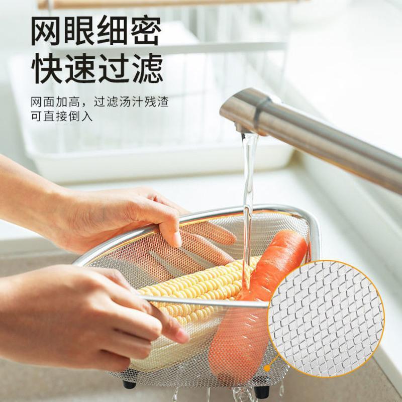 厨房不锈钢 三角沥水篮 水槽收纳过滤剩菜神器水池洗菜盆筐置物架 三角沥水篮小号 均码
