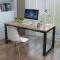 电脑桌台式桌家用简易写字台书桌学习办公桌简约现代卧室宜家桌子 浅胡桃色+黑腿 加厚加固140长80宽7