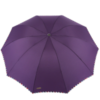 天堂伞 加大加固双人经典三折晴雨伞商务伞64cm*10骨 3311E#紫色