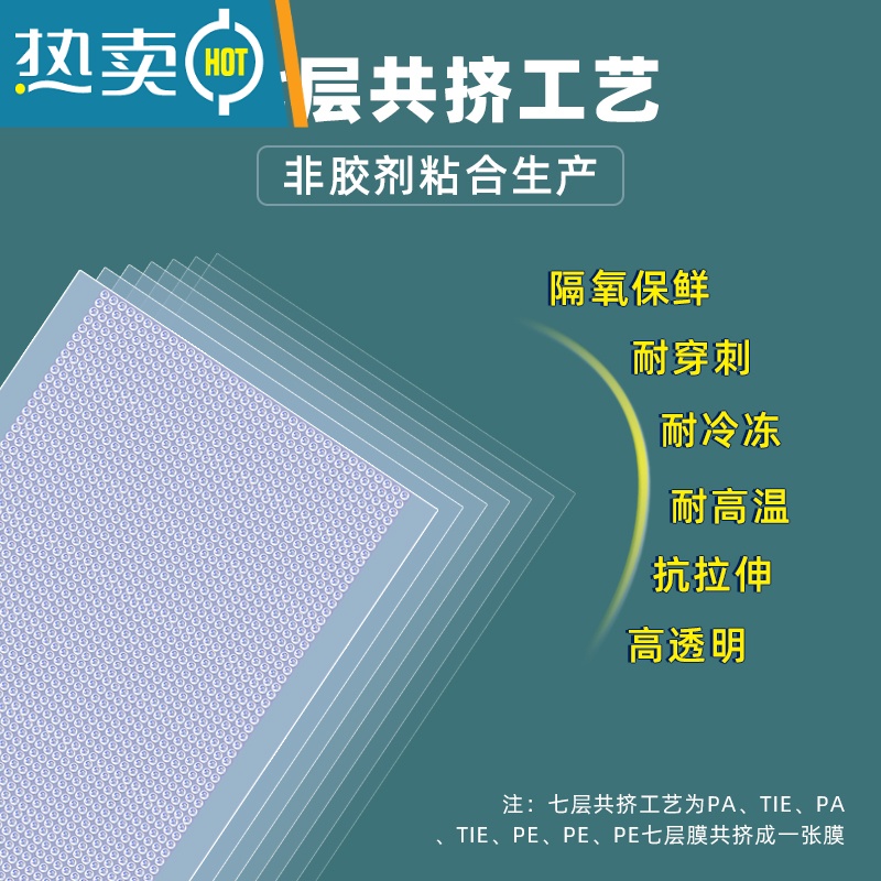 敬平真空包装袋加厚网纹路真空保鲜袋家用小包装抽气压缩袋封口袋 [22丝]15x20cmx100个 1高清大图