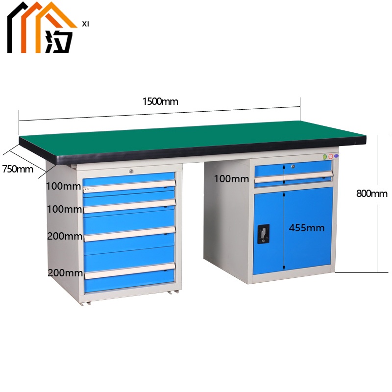汐重型钳工操作台 工具桌150cm张