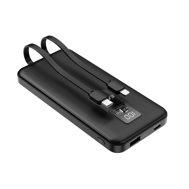忆捷(EAGET)移动电源EQ102 22.5W自带双线智能数显10000毫安 1个 黑色 (单位:个)