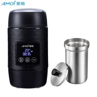 夏新(AMOI) 电热水壶迷你旅行折叠烧水壶便携式小型热水杯家用煮粥神器 耀石黑 套餐1