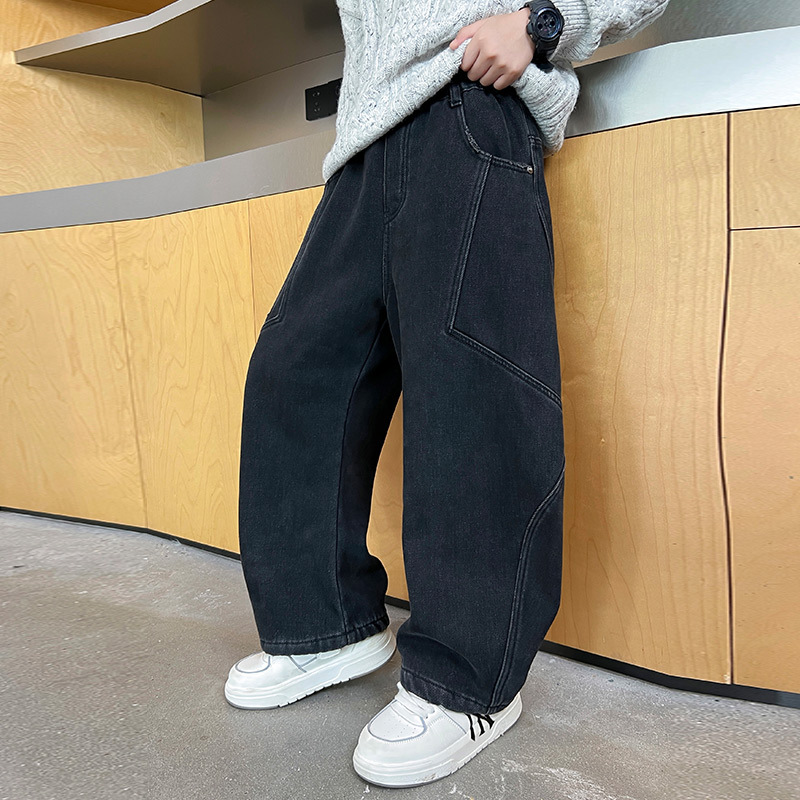 男童春秋款牛仔裤新款中大童秋装儿童休闲裤男孩韩版工装裤