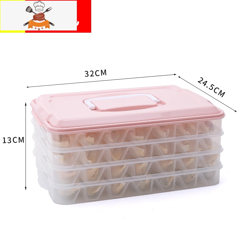 敬平饺子盒专用分格保鲜收纳食品级冷冻盒子冻水饺速冻冰箱用放馄饨的保鲜盒 四层一盖84格
