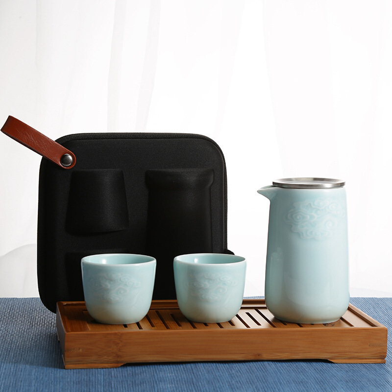 湖畔居青瓷泡茶宝旅行茶具