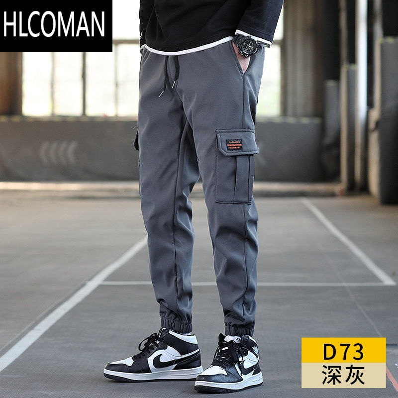 HLCOMAN工装裤男士休闲裤夏季宽松长裤子束脚哈伦2022运动百搭潮牌韩版