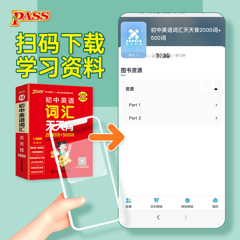 官方正版·品质保证 初中通用 [正版]2025新版初中英语词汇天天背2000词+500词全国通用版七八九年级掌中宝单词手高清大图