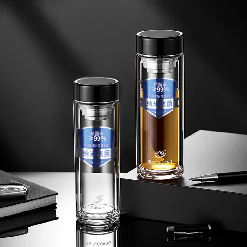 富光 纳米抗菌玻璃杯G2516-SH-400K 400ml 黑色高清大图