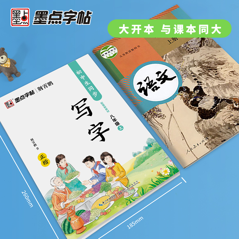 语文 八年级下 [正版]八年级字帖上册语文同步练字帖初中生练字中文字帖字帖2023年人教版荆霄鹏字帖中学生练字专项训练暑高清大图