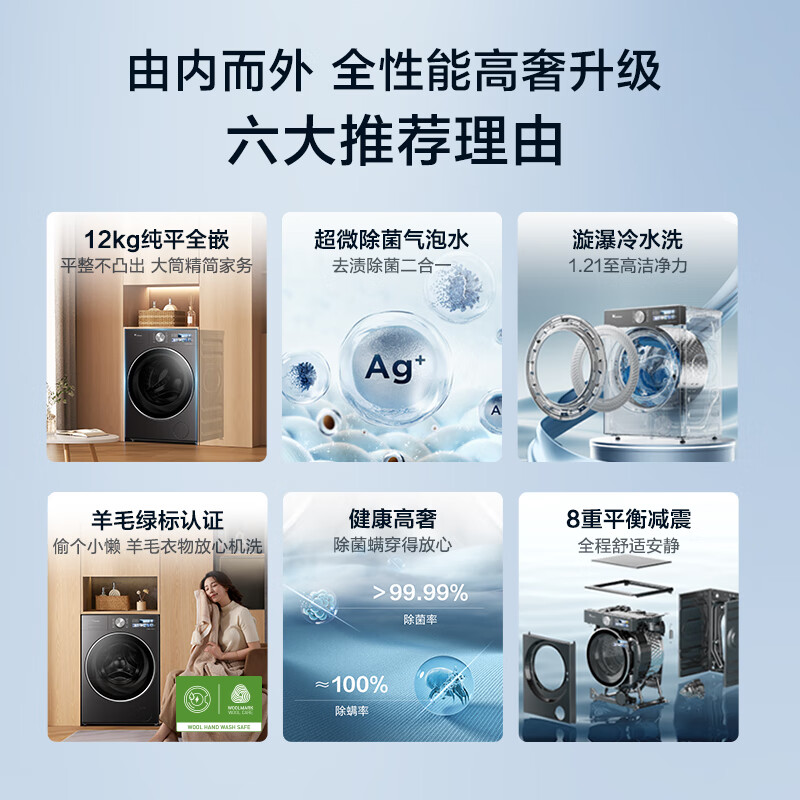 小天鹅(LittleSwan)滚筒洗衣机全自动家用 纯平全嵌小乌梅3.0高奢版TG12VE40PRO高清大图
