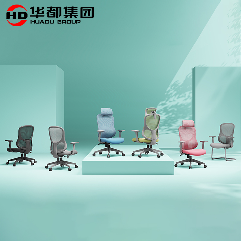 HDYX-10 人合曜黑网布工学转椅工学网布椅办公电脑椅子扶手升降转椅弓形可躺午休会议职员培训椅高清大图