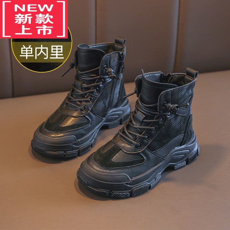 可莉允男童马丁靴2022秋冬季新款儿童加绒二棉雪地靴子男孩棉鞋短靴图片