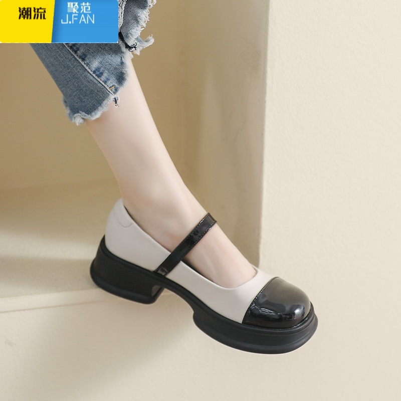 聚范小香风玛丽珍鞋女夏季厚底法式单鞋配裙子jk小皮鞋大码女鞋41一43高清大图