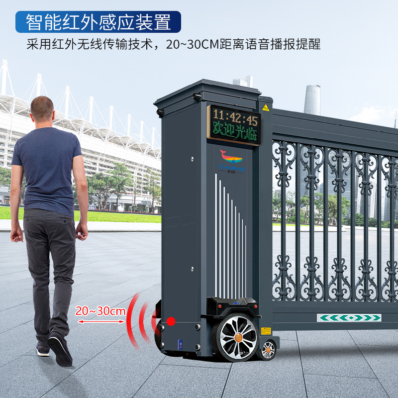 CJ-ZDM1010智能电动段滑门平移门工厂单位电动大门分段直线门高清大图