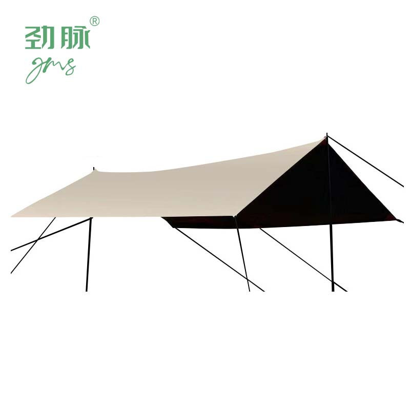 劲脉 露营黑胶天幕 蝶形六角-500*430*220CM 顶高清大图