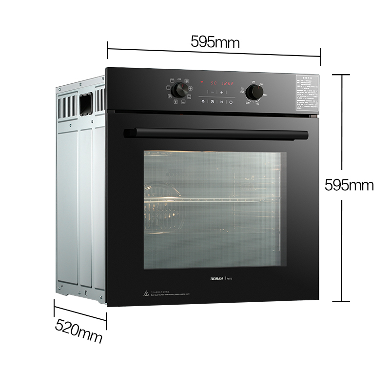 老板(ROBAM)家用嵌入式电烤箱KQWS-2600-R072钢化玻璃面板56L容量不锈钢管热风循环