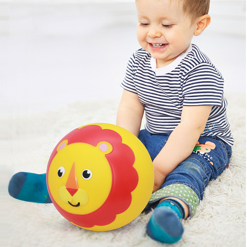 费雪(Fisher Price) 狮子立体拍拍球 趣味造型拍打弹力球儿童玩具球15cm宝宝充气皮球幼儿运动玩具F0937