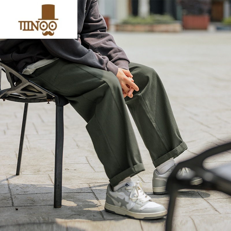 YANXU男士休闲裤夏季薄款直筒宽松日系工装裤青少年潮牌男生长裤子高清大图