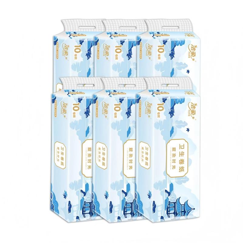 洁柔牌有芯卷纸TJ020401A 无香4层135g/卷*10卷/提*6提