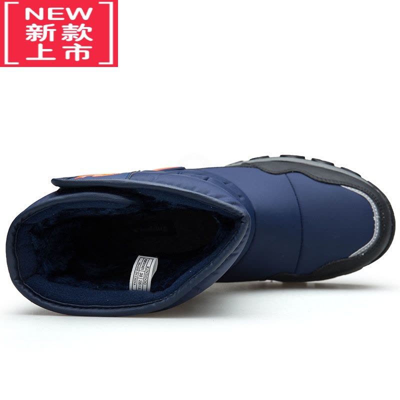 可莉允哈尔滨男大童雪地靴户外加绒防滑钢爪东北加厚保暖儿童靴子大棉靴图片