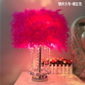 苏宁放心购创意水晶羽毛台灯遥控调光卧室床头灯生日婚庆装饰简约小台灯 大号水晶钻（银色杆）桃红色送LED(暖光)按钮开关