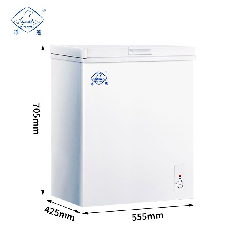冰熊 90升 冷藏冷冻转换家用商用节能小冰柜迷你卧式一级能耗小型变温冷柜微霜款