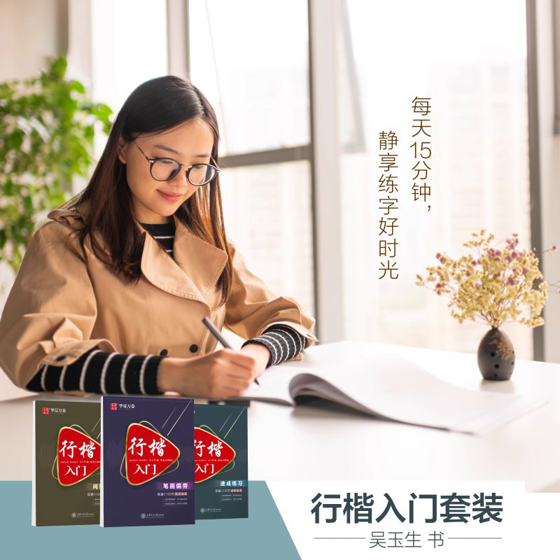 行楷入门3本套装 [正版]字帖行楷吴玉生行楷练字帖初学者控笔训练成年行楷入门基础训练速成教程初中高中学生硬笔临摹钢笔行楷高清大图