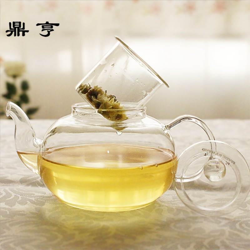 鼎亨耐热玻璃茶壶过滤透明可加热煮茶泡茶壶茶具带盖玻璃壶水壶80
