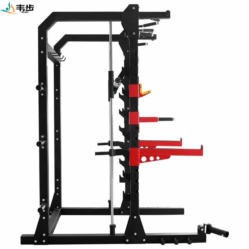 韦步FLT001健身房悍马器械史密斯机深蹲架框式商用卧推杠铃架龙门架史密斯机单机+2.2米杆高清大图