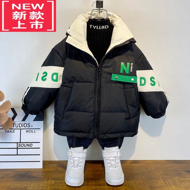 可莉允男童羽绒服外套2022新款儿童韩版冬季棉衣潮酷小孩加厚棉服图片