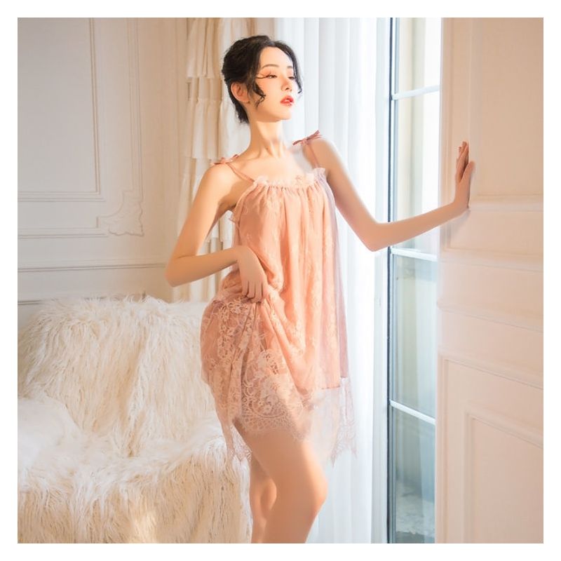 yunwuxin性感睡衣女夏蕾丝吊带睡裙家居服公主风甜美冰丝内衣学生韩版