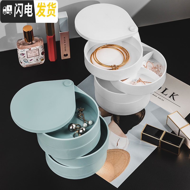 三维工匠旋转首饰收纳盒子女家用网红发夹耳钉耳饰耳环饰品展示架可爱欧式高清大图