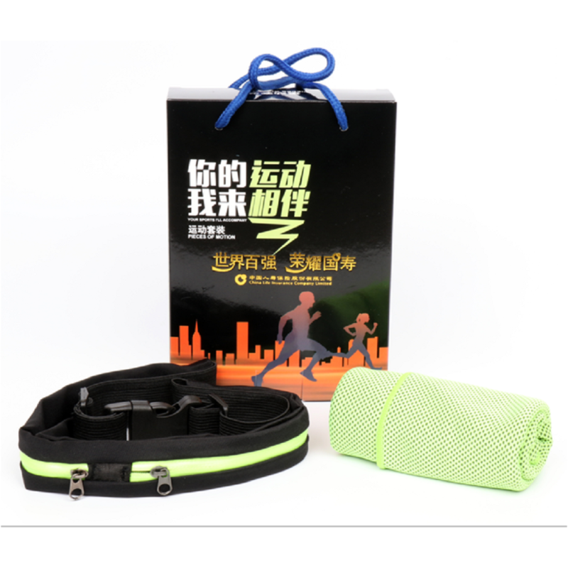 美之约冷感运动毛巾+高弹防水双腰包