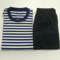 正品新款16武式体能训练服军训运动迷彩07陆作训服套装圆领速干透气T恤短袖短裤海军魂衫体能 175/104-108 海体套装（蓝白色）