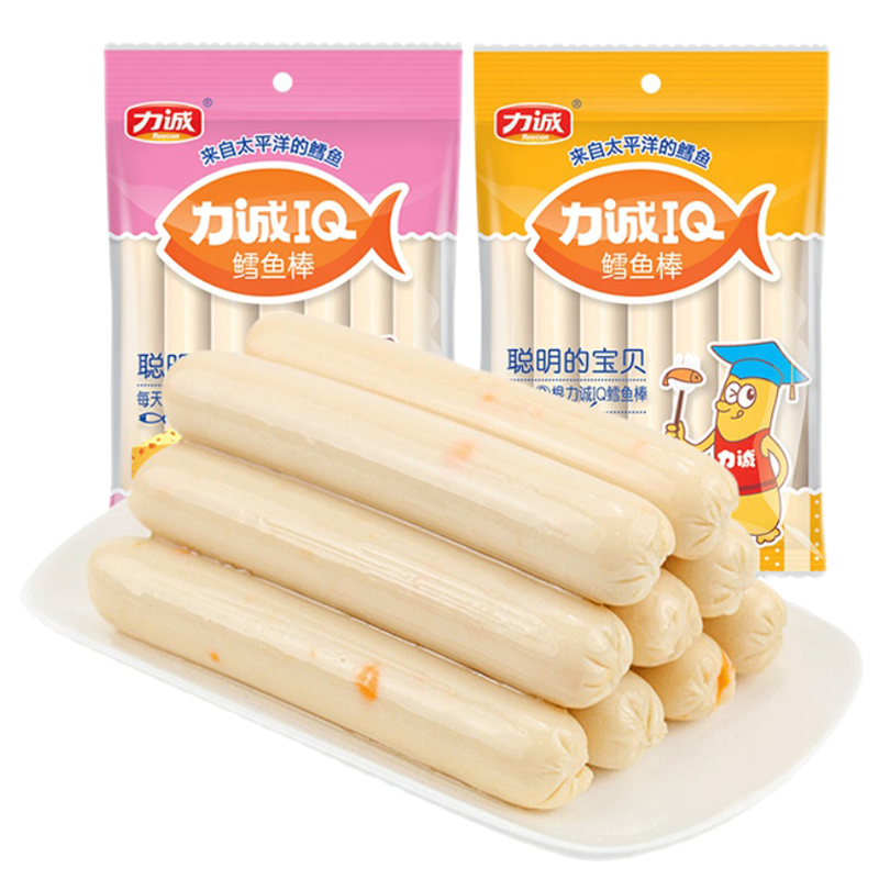 力诚鳕鱼肠80g袋原味深海鱼肠儿童婴幼儿宝宝辅食零食食谱即食